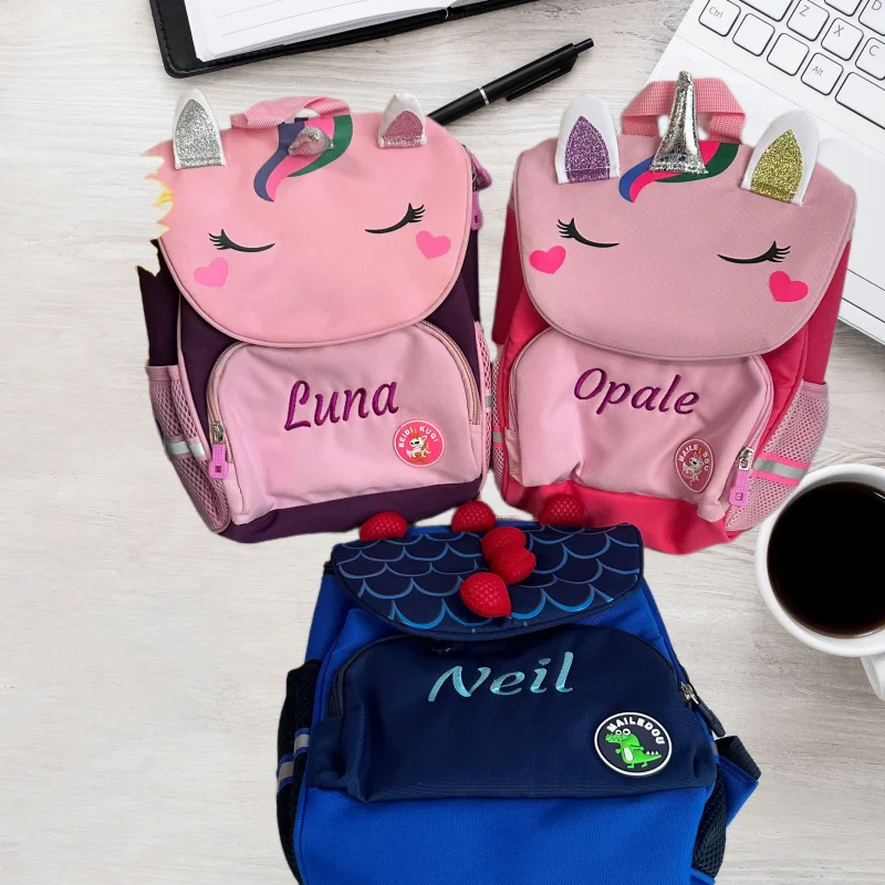 

Personalized Name Kindergarten Schoolbag for Boys and Girls Cute Cartoon Backpack Dinosaur Embroidery Children's Bag