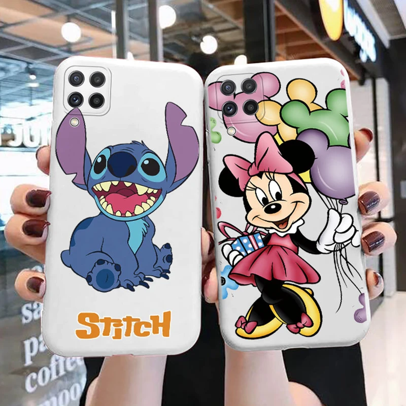 for Sansung Galaxy A22 M22 4G a22 A M 22 5G Funda Cover Silicone Duck Mouse Daisy Printed Cute Cartoon Donald Stitch Phone Case