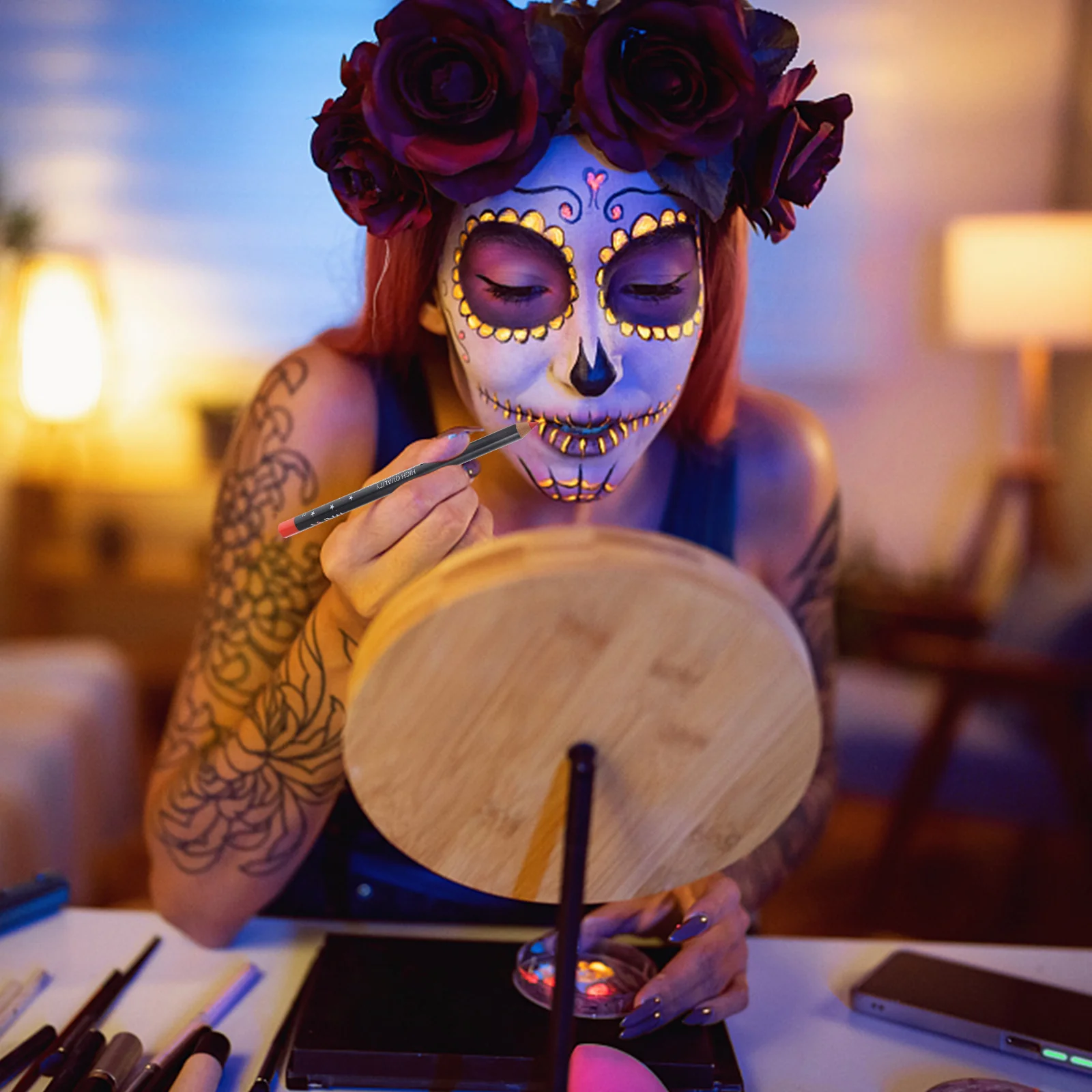 Crayon de maquillage imperméable et longue durée, 12 pièces, pour une mise en forme précise des lèvres, définition des couleurs