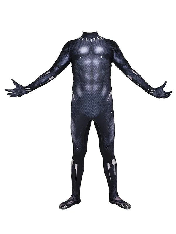 Halloween Black Panther Cosplay Costume 3D Print Adults Kids Newest Superhero Zentai Suit Bodysuit Men Party Jumpsuit