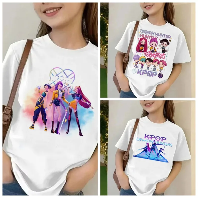KPOP Movie Devil Hunter T-Shirt, Sommer-Kurzarm-T-Shirt, lässiges, schnell trocknendes T-Shirt mit 3D-Druck für Mädchen und Jungen