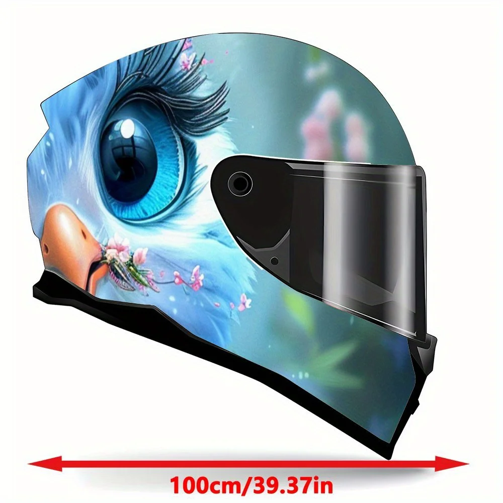 Delicate Bluebird Blossoming Landscape Car Helmet Decal, Anti-scratch Helmet Sticker, Self-adhesive Waterproof Helmet Vinyl Wrap