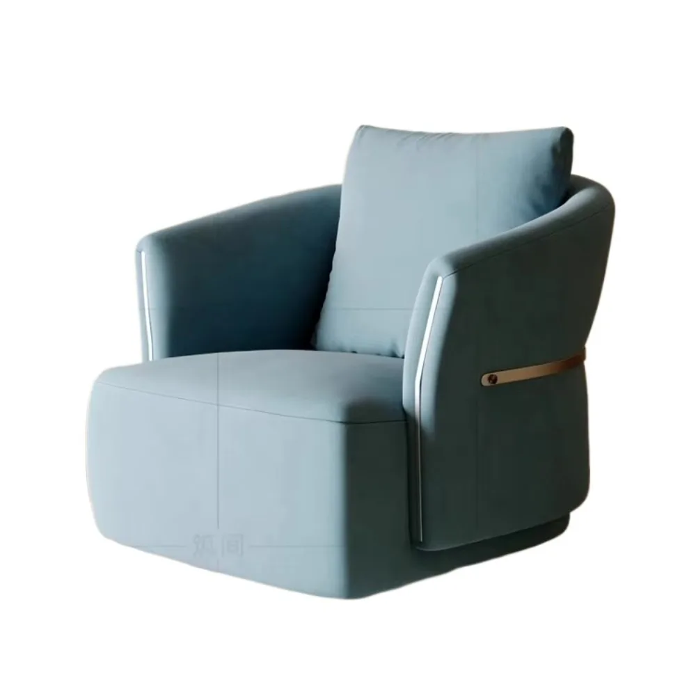 Single sofa chair home office and hotel rotating casual fabric chair