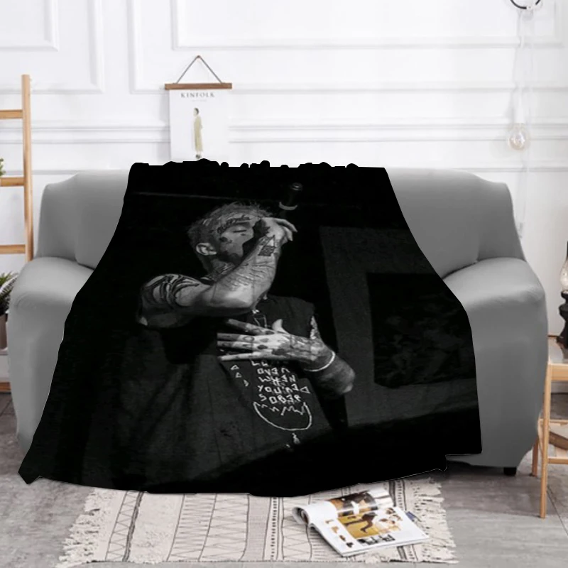 

Lil Peep Hip Hop Rock HD Fluffy Soft Blankets for Bed 3D Printing Fleece Blanket Sofa Winter Bedroom Living Room Furry Throw Nap