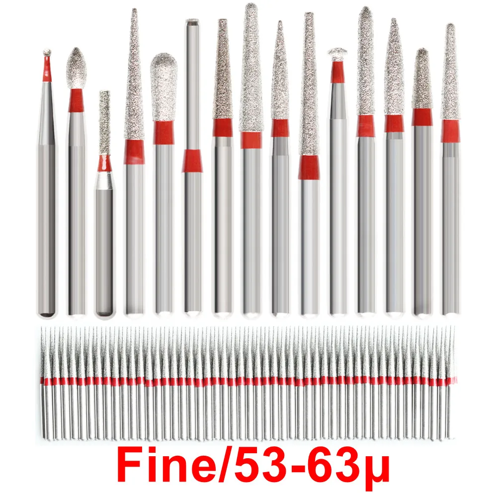50 Pcs/Bag Fine/53-63μm Diamond Burs Polisher Drill FG 1.6mm For Dental High Speed Handpiece Polishing Dentistry Grinding Tools