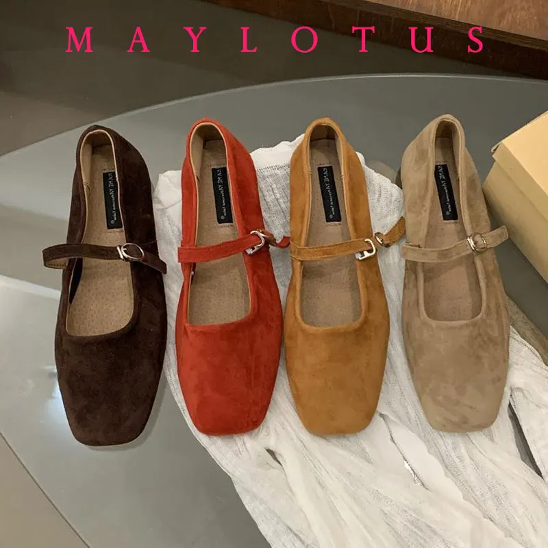 

2025 Spring Autumn Fashion Flat Ballet Shoes Women Ballet Leather Round Toe Female Ballerina Soft Moccasin Mary Janes Shoes