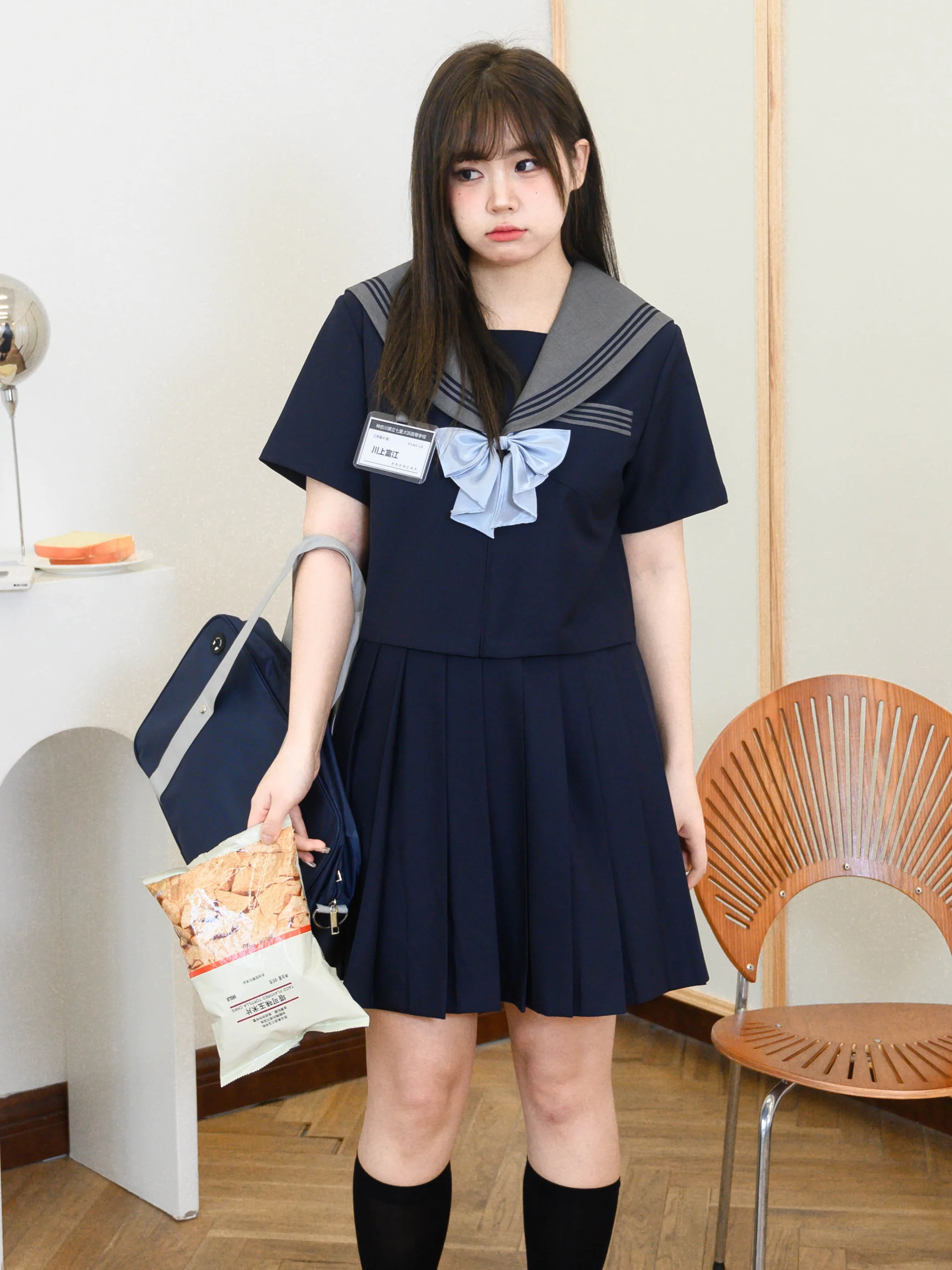 L-7XL Large Size Japanese JK Spring Summer Short Long Sleeve Sweet Sailor Top Cute Girls High Waist Age Reducing Pleated Skirt