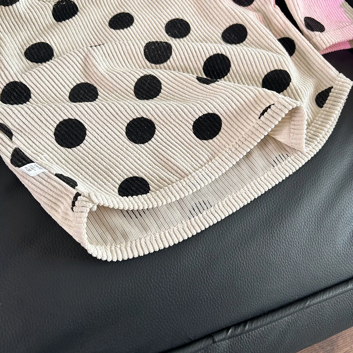 Kids Polka Dot Long Sleeve Shirt Korean Style Autumn Baby Casual Bottoming Shirt for Boys Girls Round Collar Knitted  Clothes - view 5