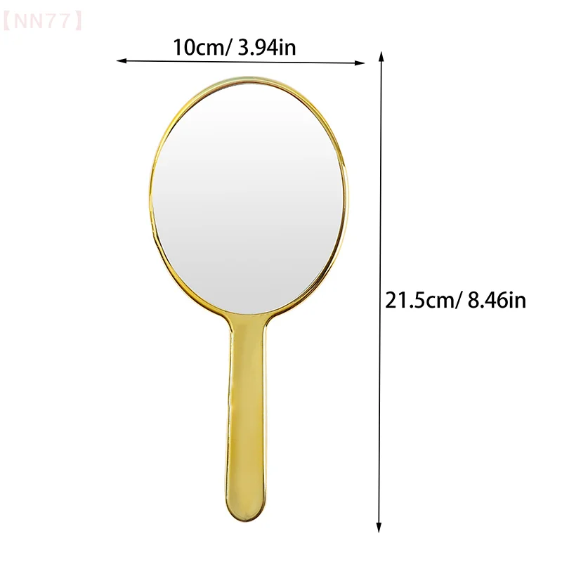 Miroir de maquillage cosmétique de bureau à main nar, miroir de voyage portable, miroir de beauté brillant argenté pour sac à main