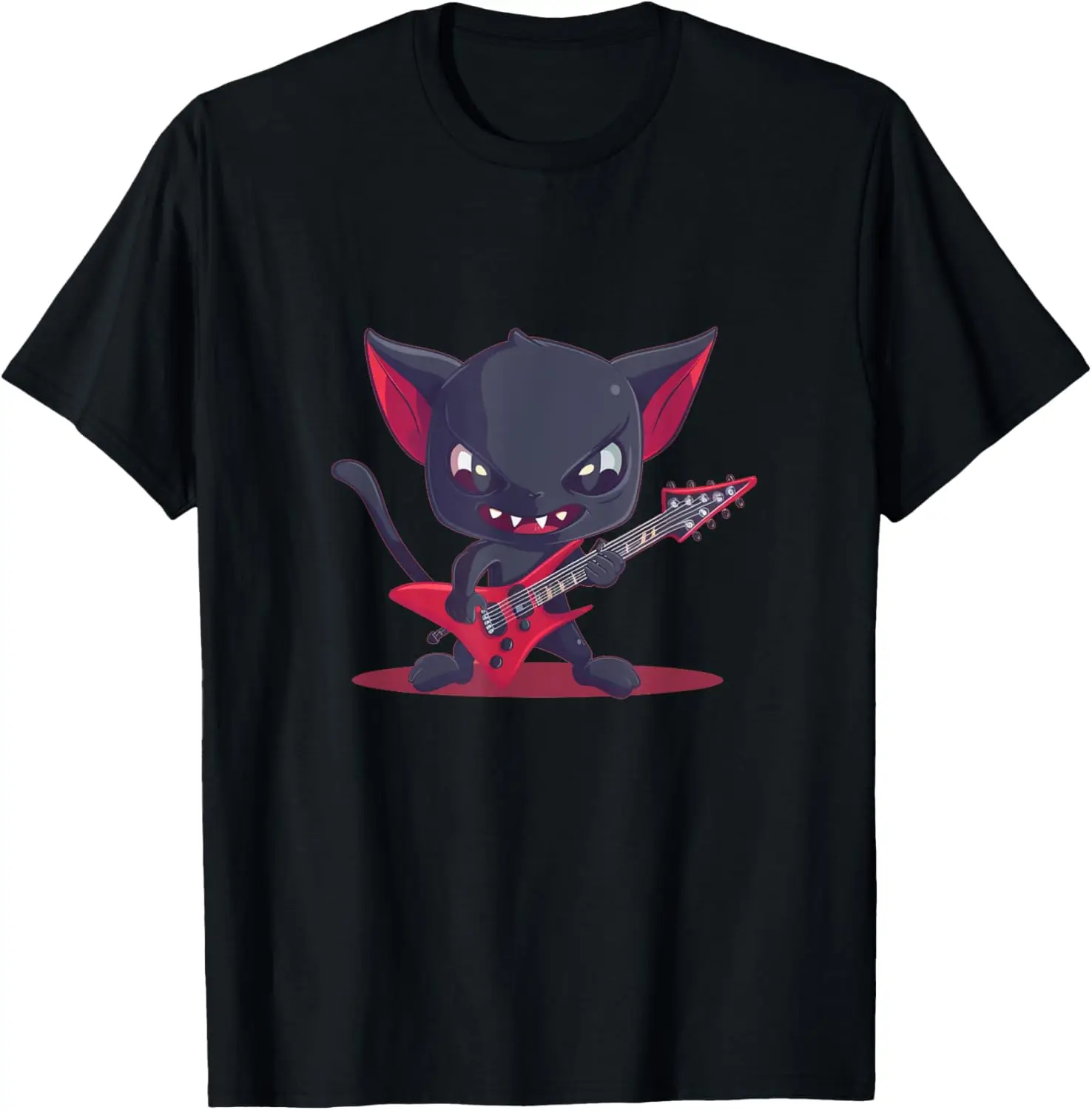 

Футболка Cool Demon Cat с электрогитарой для фанатов монстров