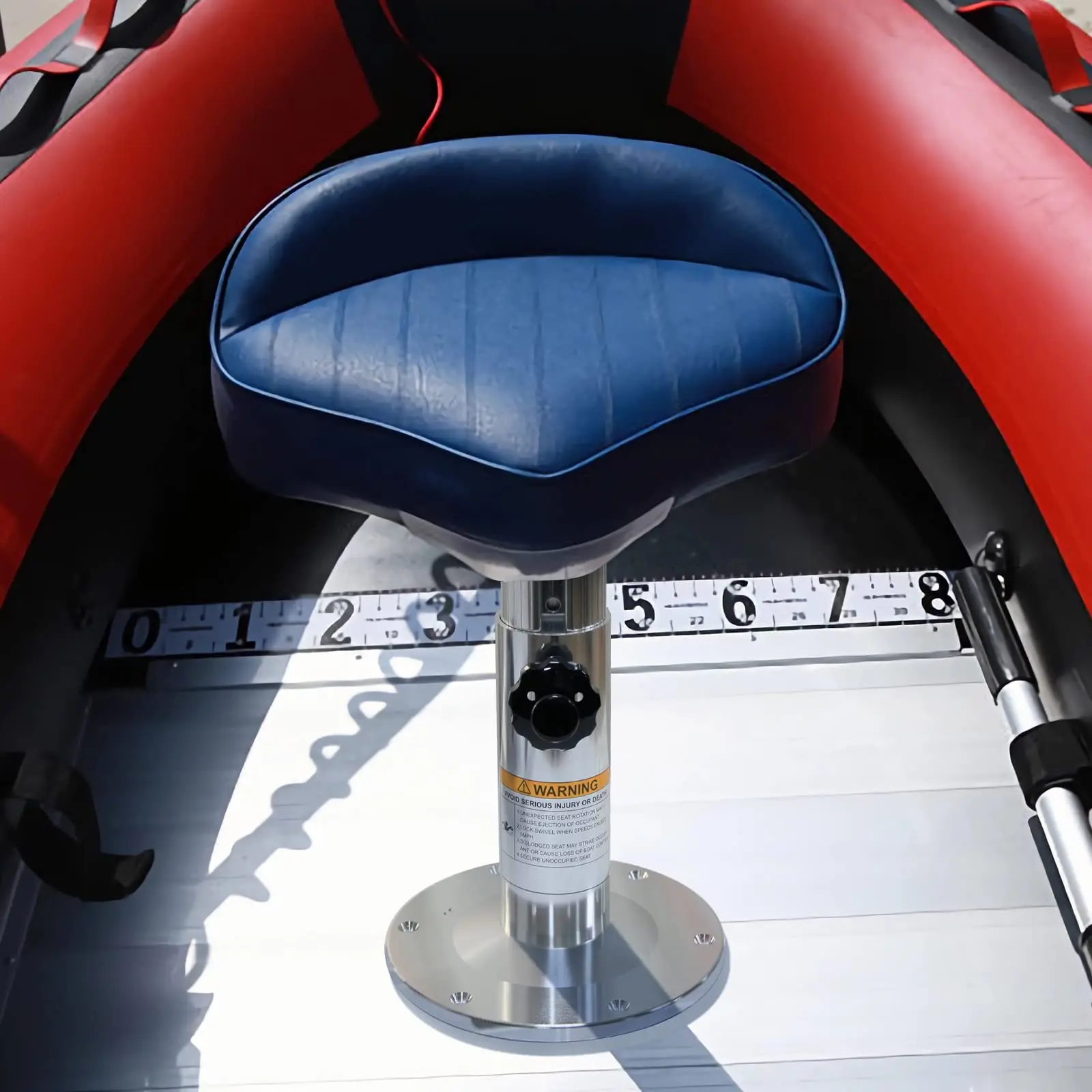 조절 가능한 알루미늄 보트 시트 받침대 13-19인치 높이, 잠금 디자인, 실버 폴리쉬, 낚시 보트 및 해양 선박용