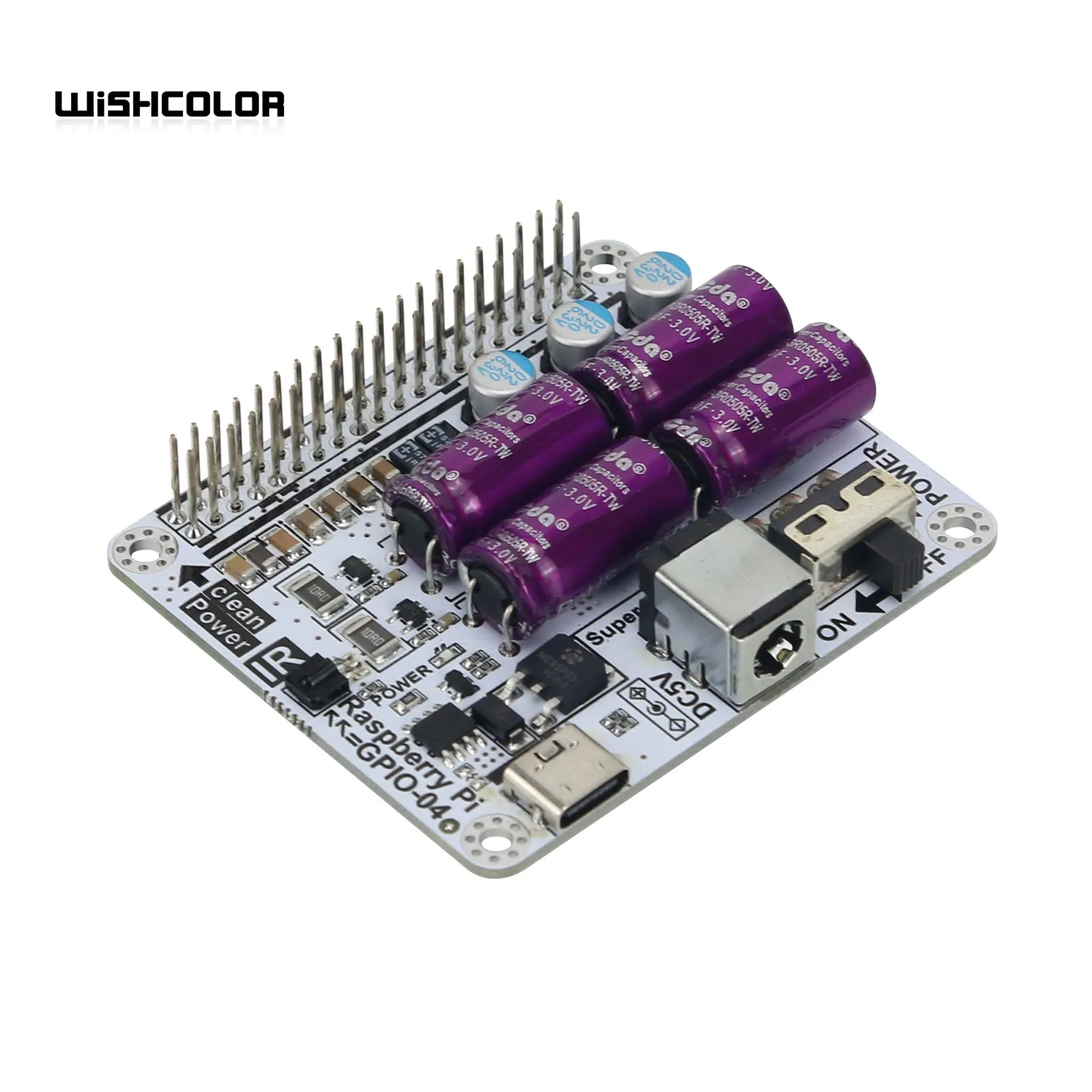 Wishcolor Power Filter Module Super Capacitor Filter Board + Type-C Cable With Switch Perfect For Raspberry Pi