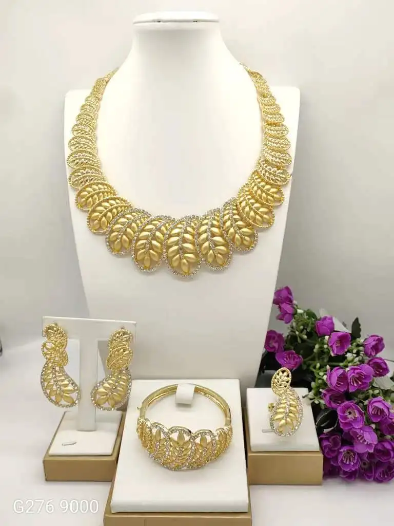 Big Jewelry Sets For Women Necklace Earring Set Gold Plated Bracelet Ring Italy Lady Jewllery Gifts 2026 New