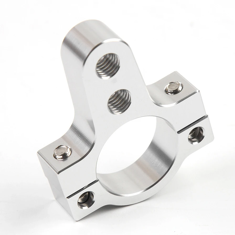 Alumínio Steering Damper Fork Frame, Braçadeira De Montagem, Fixer De Pé Para Motocicleta, Modificação De Bicicleta, Prata, 27mm