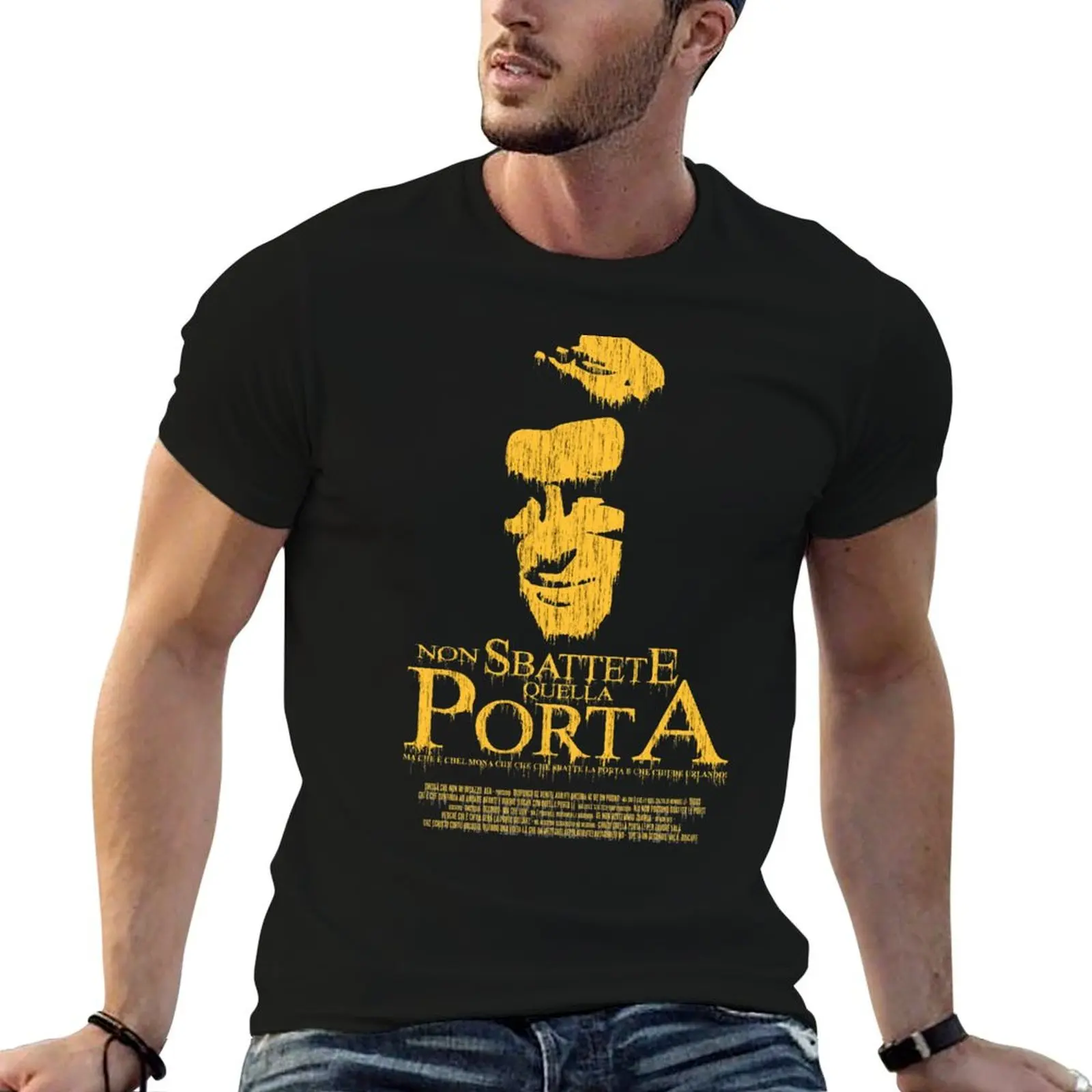 Non Sbattete Quella Porta - Camiseta Germano Mosconi, camiseta de algodón para hombre, camisetas divertidas de algodón para hombre, camiseta de algodón