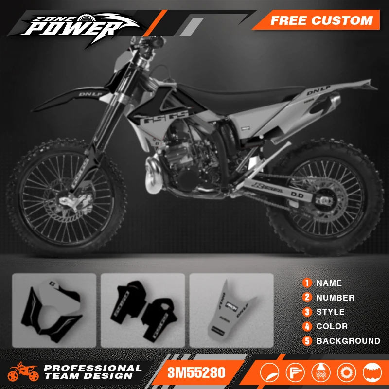 

Powerzone For EC ustom Motorcycle Graphics Background Decals Sticker Kit For GASGAS Gas Gas EC MC 125 200 250 300 450 2010 2011