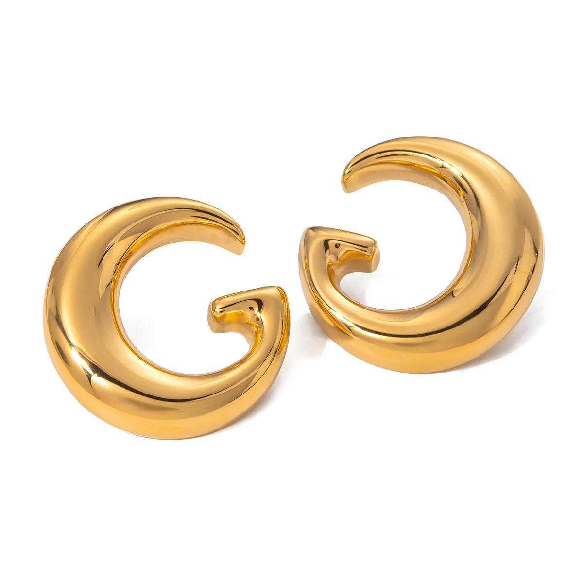 

Stainless Steel PVD 18K Gold Plated Tarnish Waterproof Cutout G Hoop Earrings For Woman Jewelry Wholesale Trendy