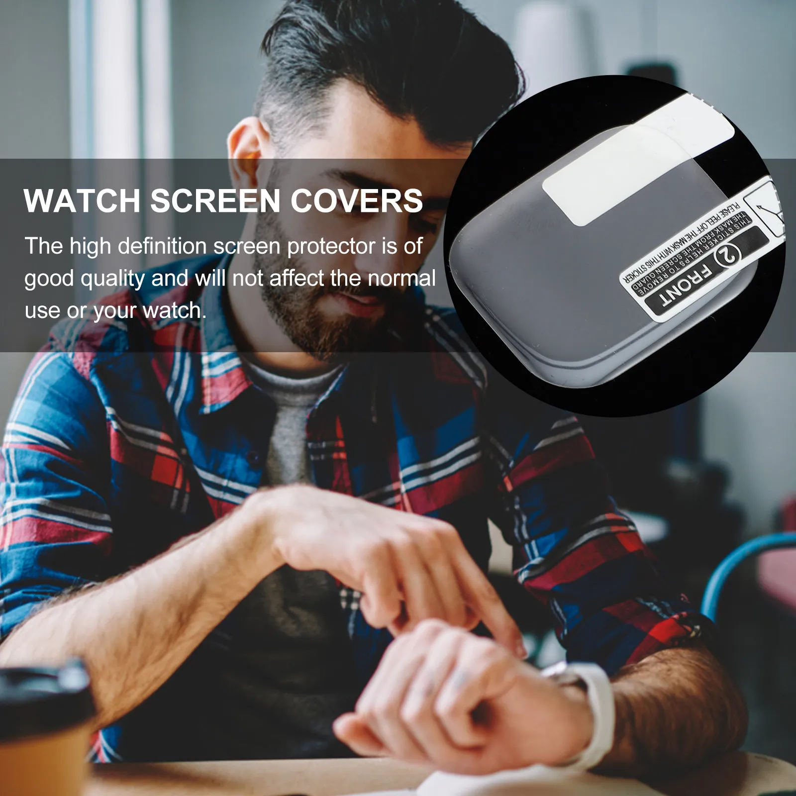 4 Pcs Watch Soft Film PET Material Anti-scratch Protective for Smartwatch Screen High Definition Dustproof Sensitivity