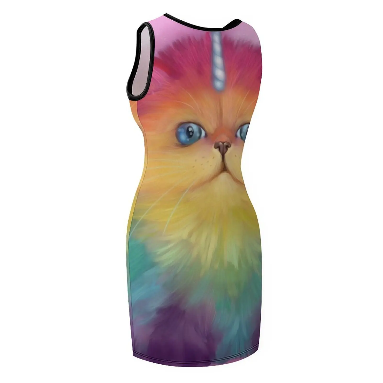 เรนโบว์ มิวนิคอร์น? ชุดเดรสแขนกุดสำหรับหญิงตั้งครรภ์ ชุดราตรี ชุดเดรสสำหรับงานพรอม