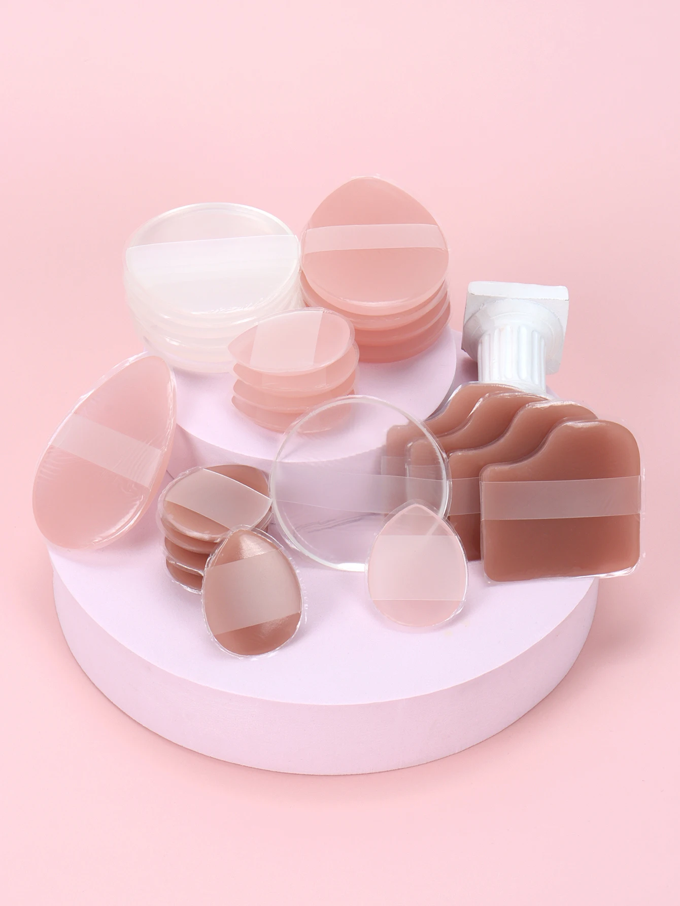 Esponja de silicona para polvo, herramienta de maquillaje cosmética transparente reutilizable, sin polvo para comer, esponja de gelatina