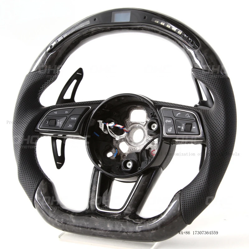 Suitable for Audi 13-16 models B9 A3A4A5 series LED forged carbon fiber car steering wheel modification