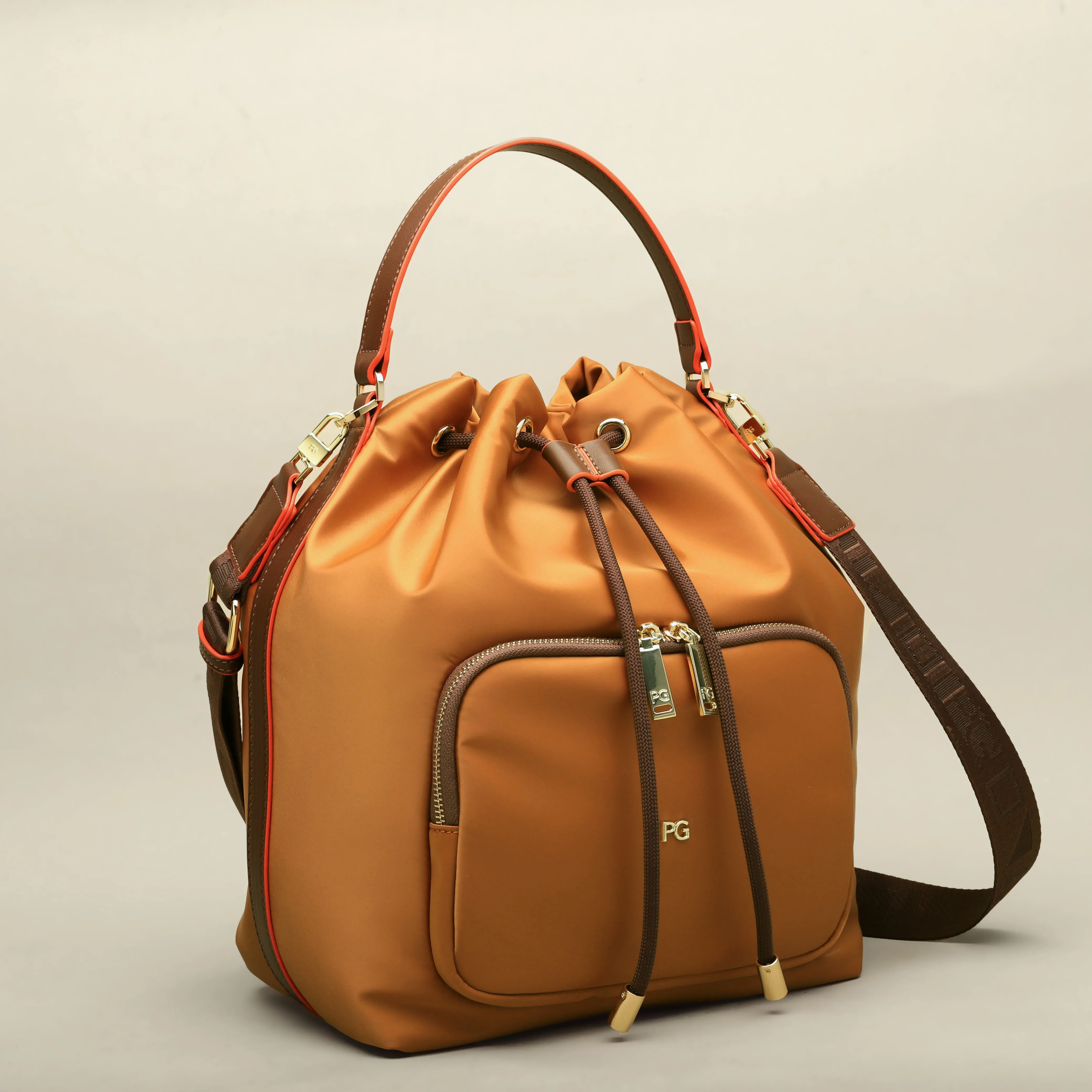 

PG PATSY GARIS 2026 Crossbody Elegant Design Sense Letters Drawstring Design Brand Women's Bag Fashion Casual Nylon Women's Bag