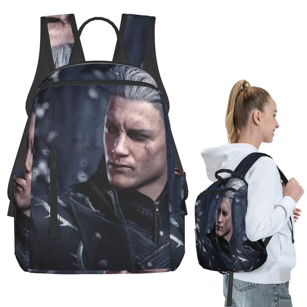 Vergil From The Devil May Cry Series  Backpack Student BookBag Boys Girls School Bag Laptop Shoulder Bags Men Women