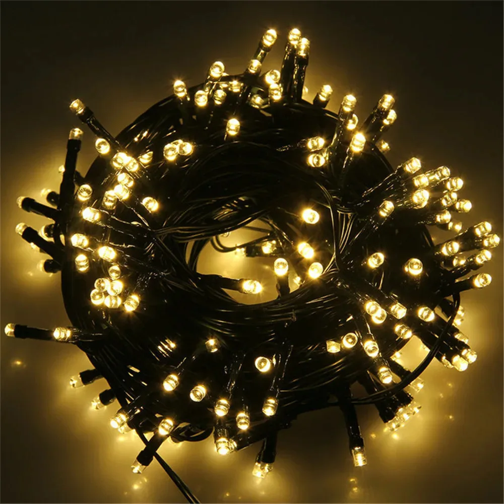 Imagem -04 - Impermeável Led Christmas Lights Fairy Garland String Light Jardim ao ar Livre Casa Feriado Ano Novo Decoração de Festa 10m 100led 24v