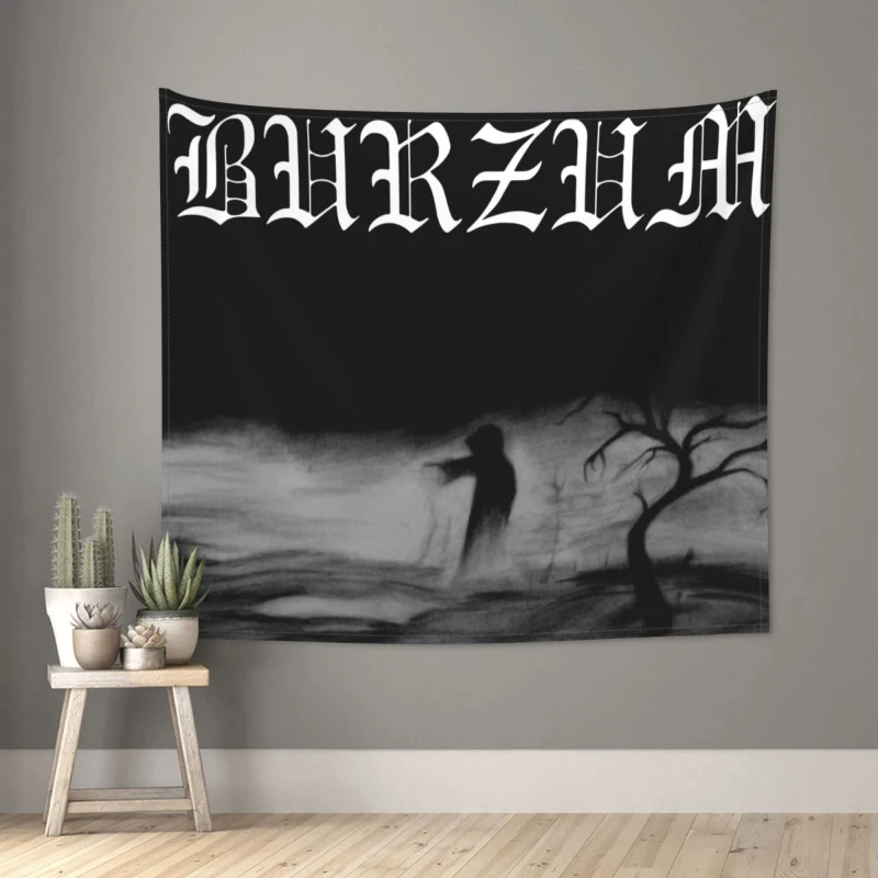 Burzum Black Metal Flag Tapestry Hanging Tapestrie Bedroom Bedspread Throw Cover Astrology Witch Wall Blanket Decor