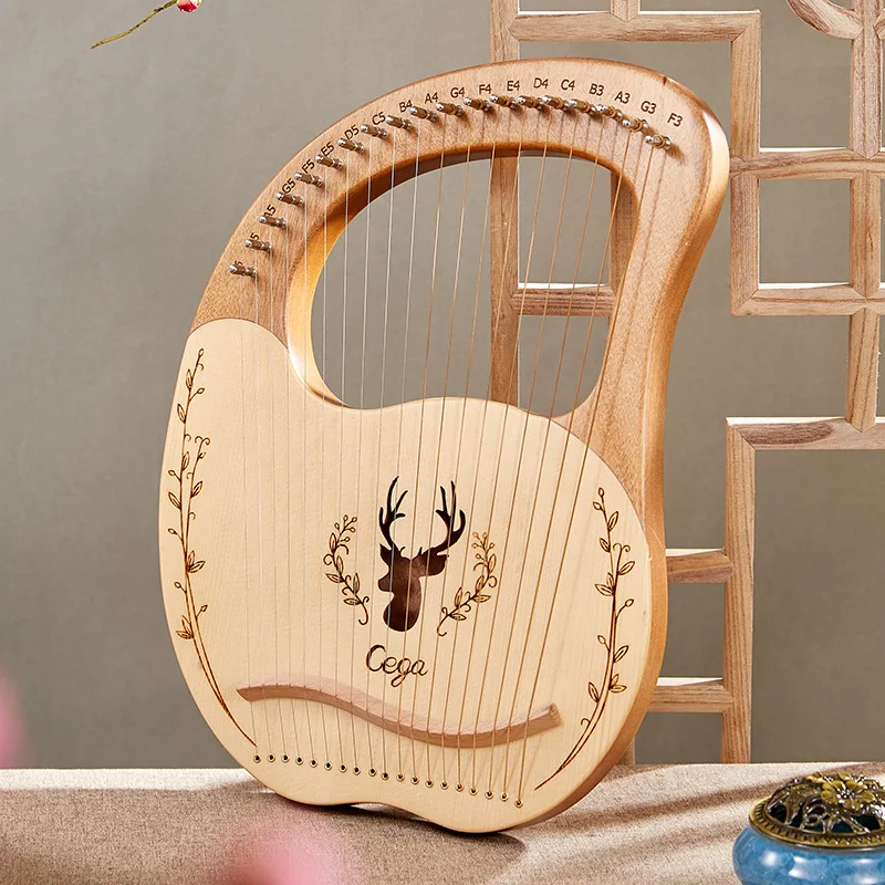 

Лира-арфа 10/16/19/21/24 струны, фортепианная арфа, лира-арфа, струнный музыкальный инструмент из красного дерева с настроечным ключом, запасные струны