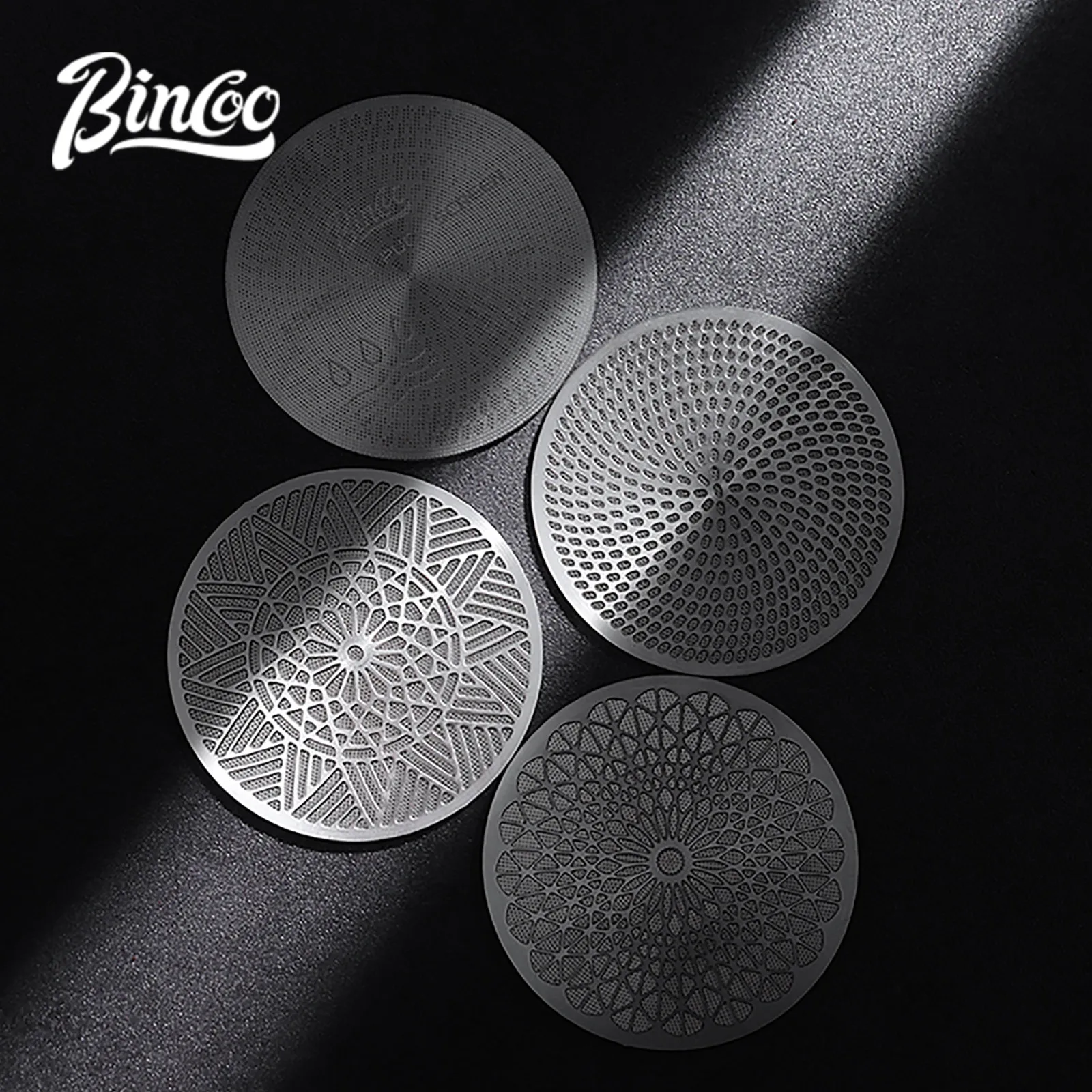 Image of Bincoo 51/58mm Espresso-Siebträger-Verteilungsplatte aus Edelstahl, gesinterte Duschsiebplatte für gleichmäßige Extraktion, Upgrade-Zubehör