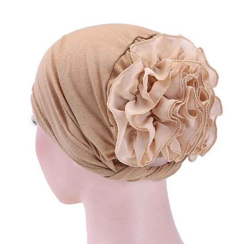 1PC Women Floral Lace Turban Hat India Cap Muslim Hats Hairnet Chemo Cap Flower Bonnet Beanie