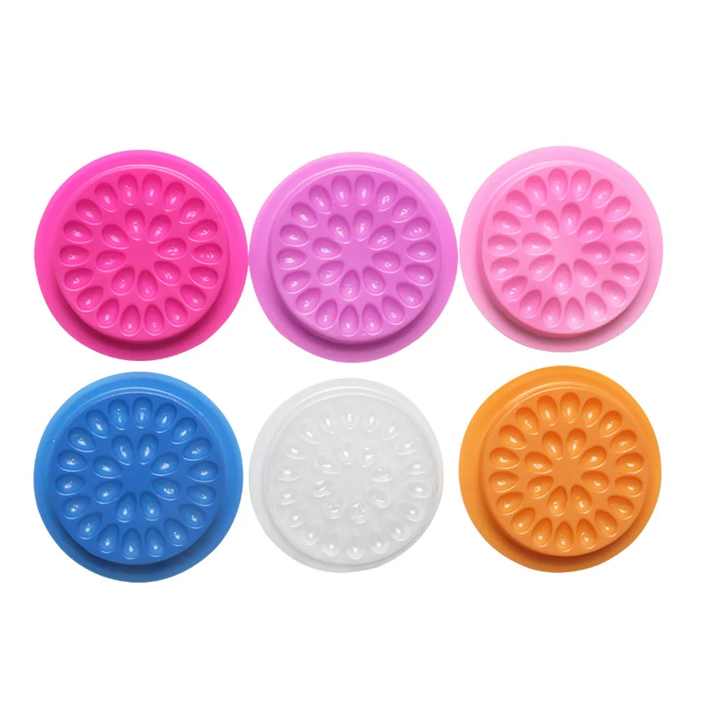 

20pcs Eyelash Tray Flower Shape Strong Sticky For Glue False Lashes Extension Holder Lightweight Salon Home Use Cosmetics