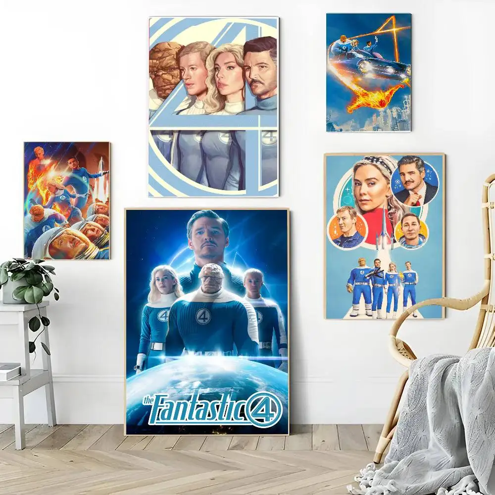 1PC The Fantastic Four First Steps 2025 New Movie poster Self-adhesive Art Waterproof Paper Sticker Coffee House Room Wall Decor
