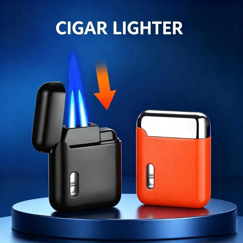 

Windproof Metal Spray Torch Lighter, Stable Blue Jet Flame, Multifunctional for Barbecue Cooking Cigar, Men Holiday Present