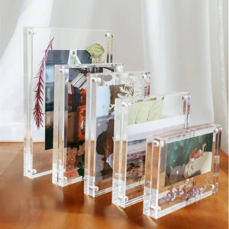 Transparent Photo Frame Acrylic Magnetic Photocard Holder Photo Protector Poster Display Stand Picture Acrylic for Photomasks