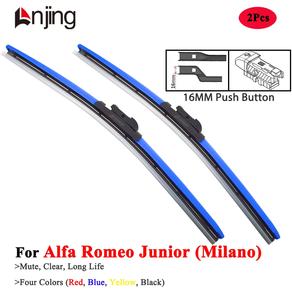 

LNJING Colorful Wiper Blades For Alfa Romeo Junior Milano 966 SUV 2024 2025 Car Accessories Red Blue Yellow Windshield Wipers