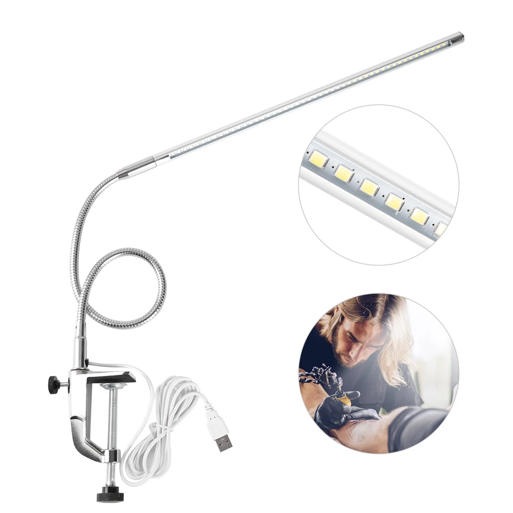 Flexible Table Light Eye Dimmable Flexible Tattoo Clamp Lamp LED Desk Lamp LED for Girl Beginner Eye Eyebrow tattoo