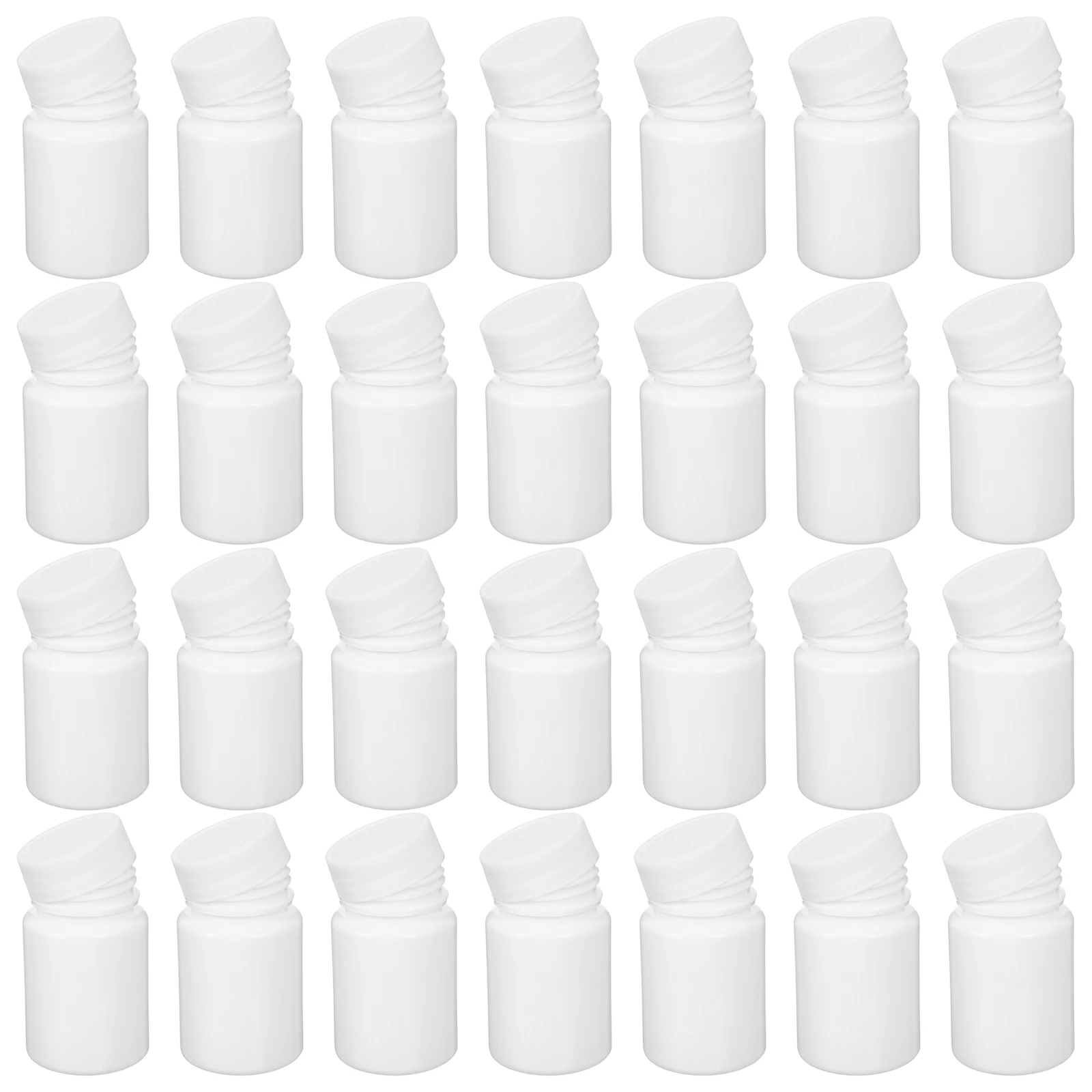 

100pcs 30Ml Mini Pill Bottle White Pe Plastic Portable Waterproof Airtight Screw Top Tablet Storage Container For Vitamins