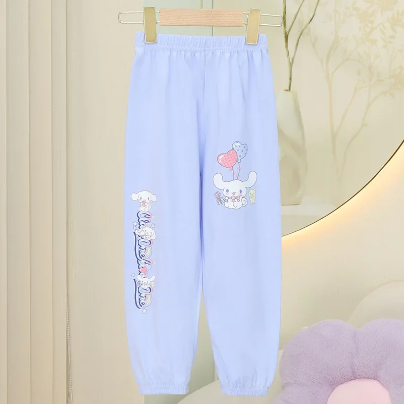 Spring Summer Kawaii Sanrio Cinnamoroll Kuromi Anime Mosquito Repellent Pants Cute My Melody Children Trousers Gifts for Kids