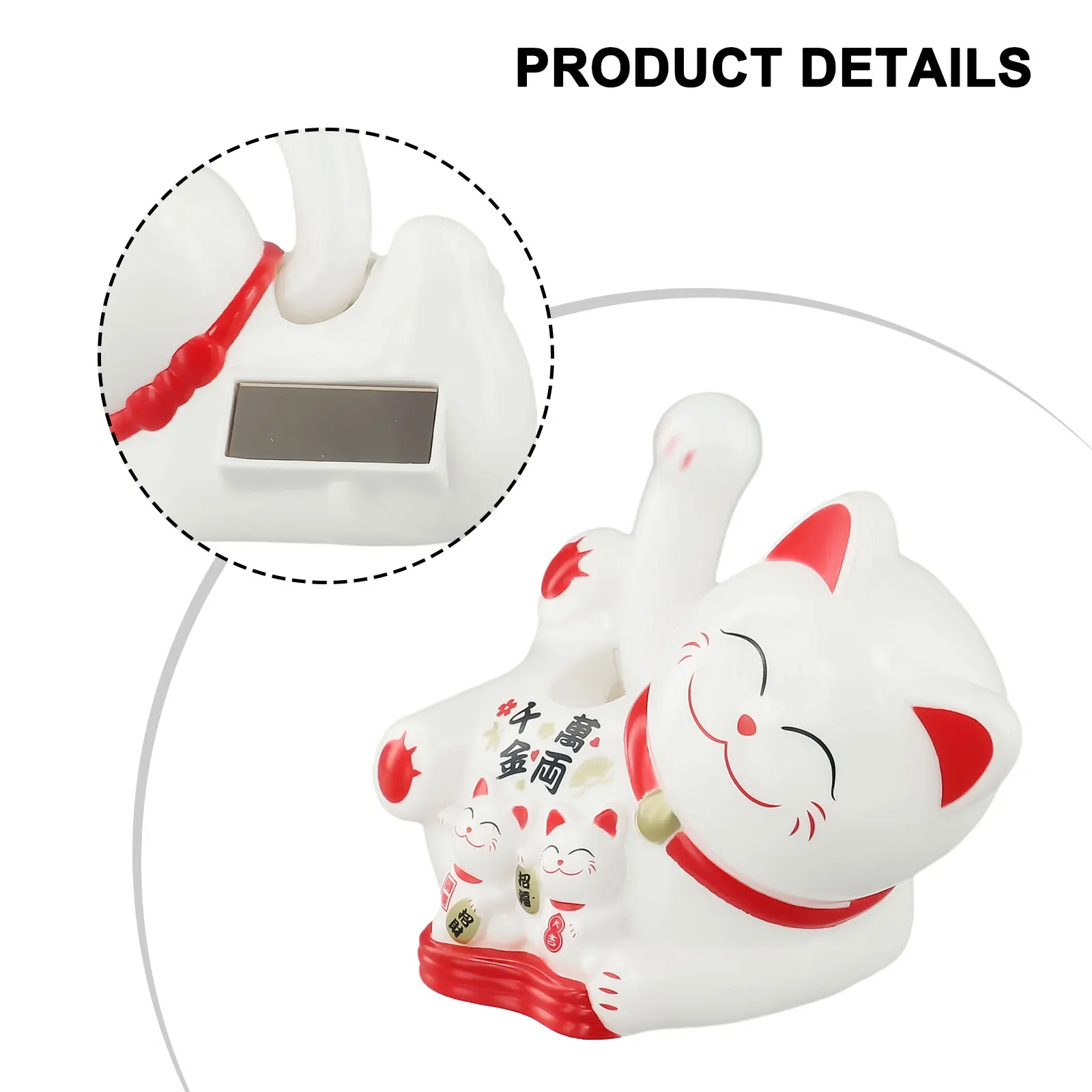 Solar Lucky Cat Automatic Waving Automatic Waving Product Name Cashier Decoration Parent Child Cat Solar Powered