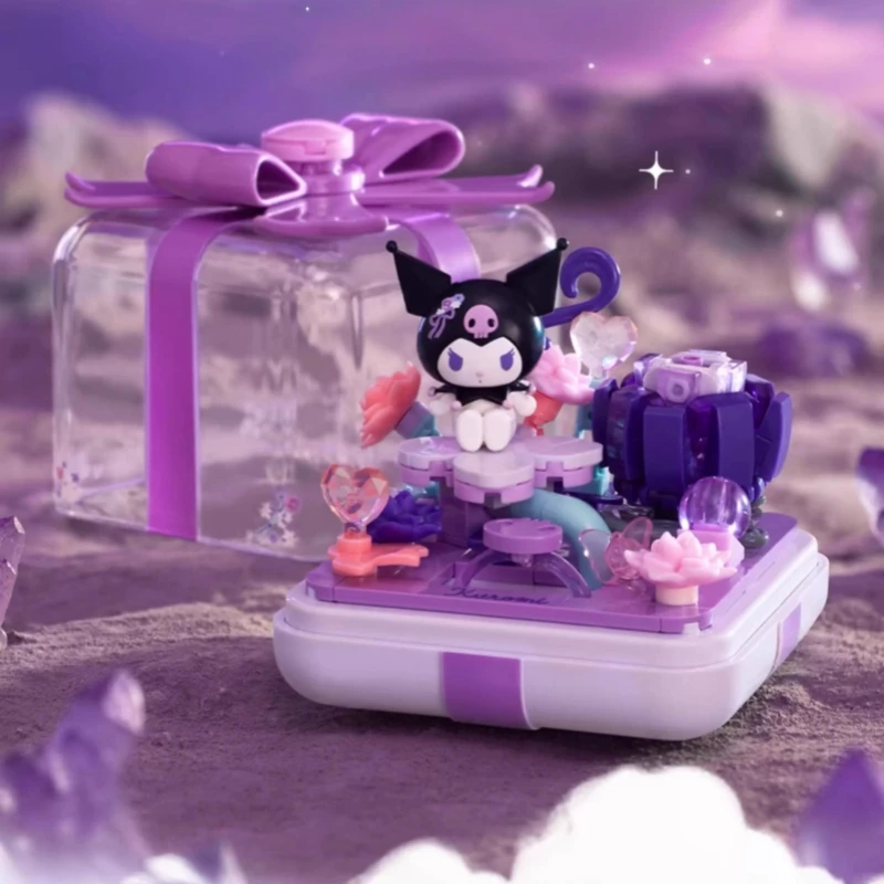 Sanrio Bausteine Star Wish Fingertip Serie Hello Kitty Kuromi My Melody Zusammengebautes Modell Ornamente Kinderspielzeug Geschenke