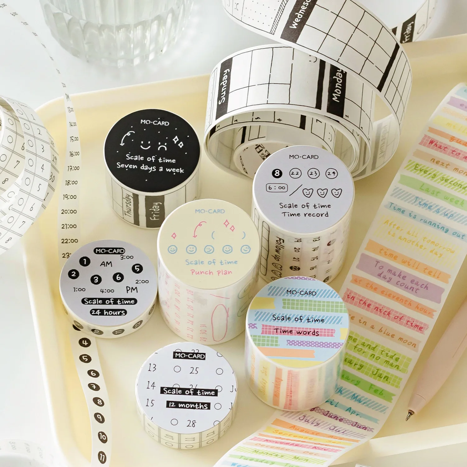 Card Lover 1 Roll [Time Scale Series] Lovely Journal Masking Tape White Washi Tape Scrapbooking Material Scrapbook Kit