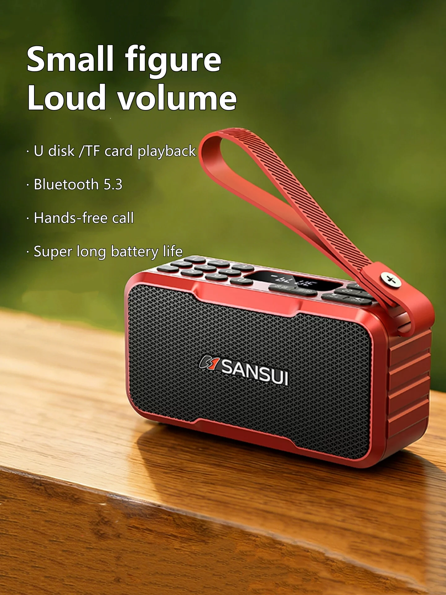 

Портативные Bluetooth-колонки Sansui M37 5.3, миниатюрная беспроводная колонка с FM-радио, поддержкой TF/USB для кемпинга и повседневного использования