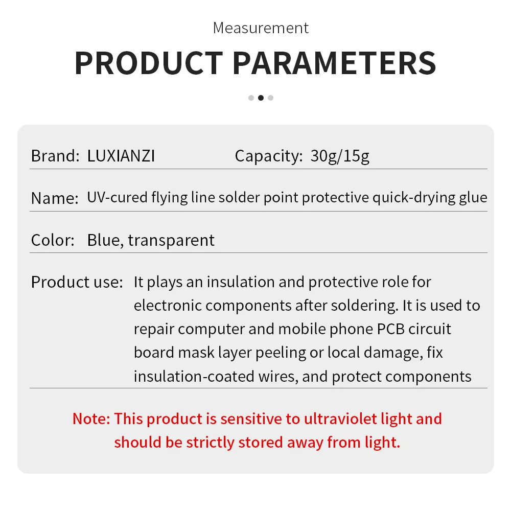 LUXIANZI 15g UV Light Curing Solder Mask Glue Soldering Weld Fluxes Prevent Corrosive Arcing BGA PCB Cell Phone Repair Tool