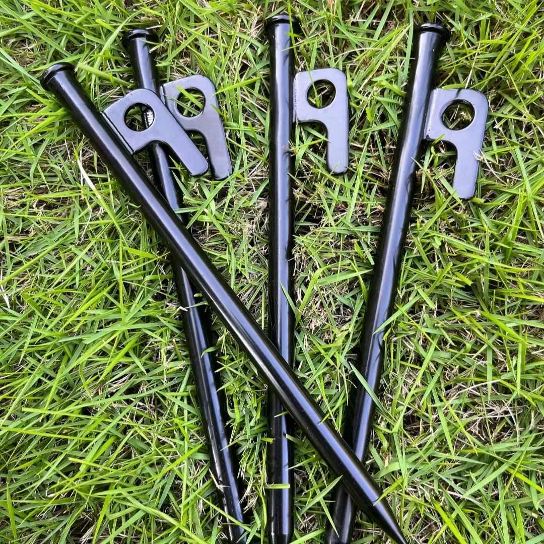 4Pcs/8 Inch Outdoor Tent Nail Tent Pegs Heavy Duty Steel Tent Stakes for Camping Canopy Awning Tent Camping Ground Na image 3