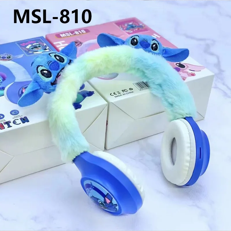 New High Quality Stitch Wireless Bluetooth Headphones MSL-810 HIFI Stereo Sound Plus Headsets with Mic Kids Gifts Anime Cartoon