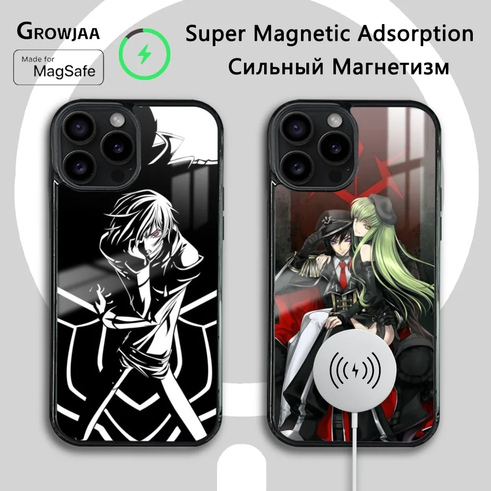 Code G-Geass Anime Phone Case For iPhone 16 15 14 13 12 11 Pro Max Plus Mini Magsafe Mirror Wireless Magnetic Cover