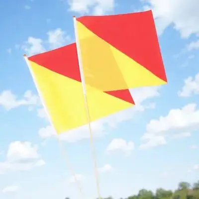 2 قطعة علم الإشارة البوليستر أعلام القيادة الصغيرة المحمولة للبحرية التدريب العسكري الحكم أداء السباق الرياضي #6