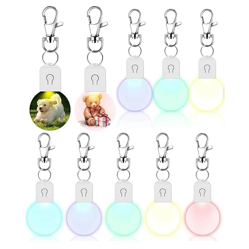 LED Sublimation Blank Keychain Acrylic Lighted Transfer DIY Keychain Plastic Round 10 Pcs